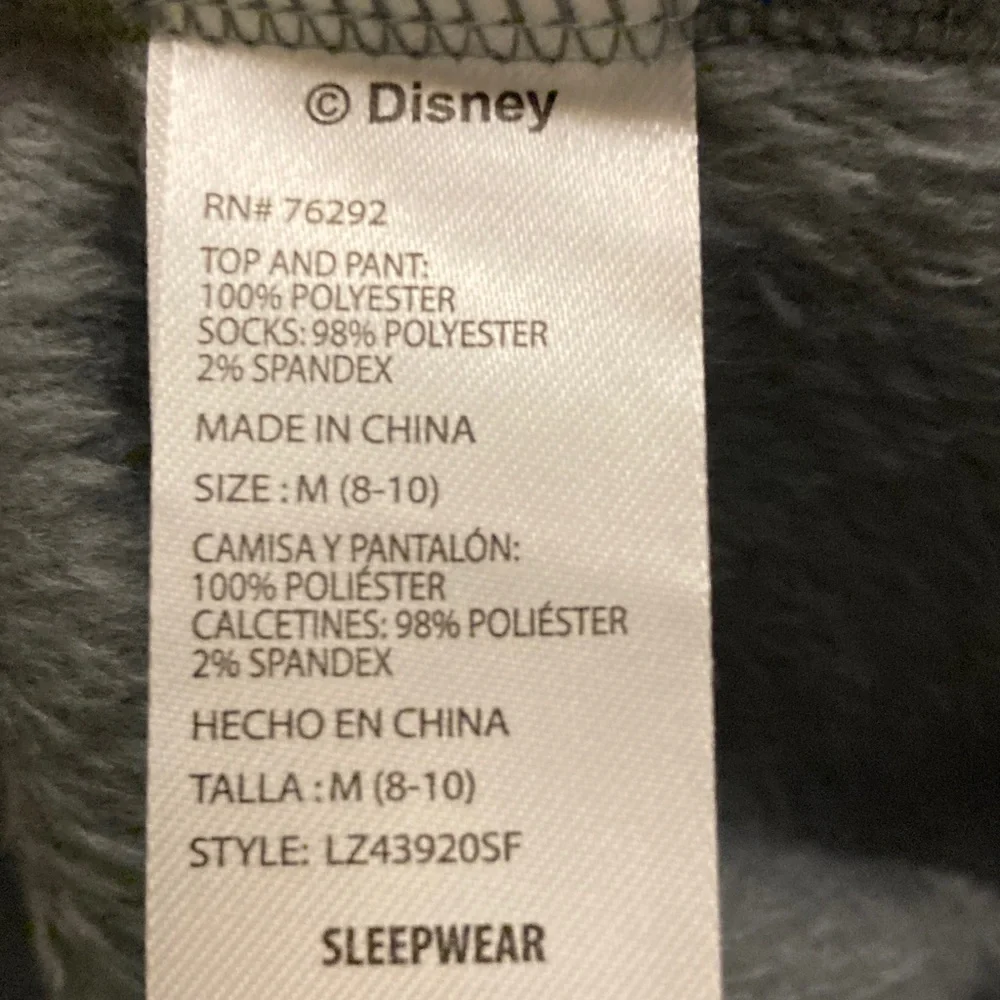 Gray Plush Pajama Top with Thumper Embroidery‎ M NWT - Picture 5 of 5